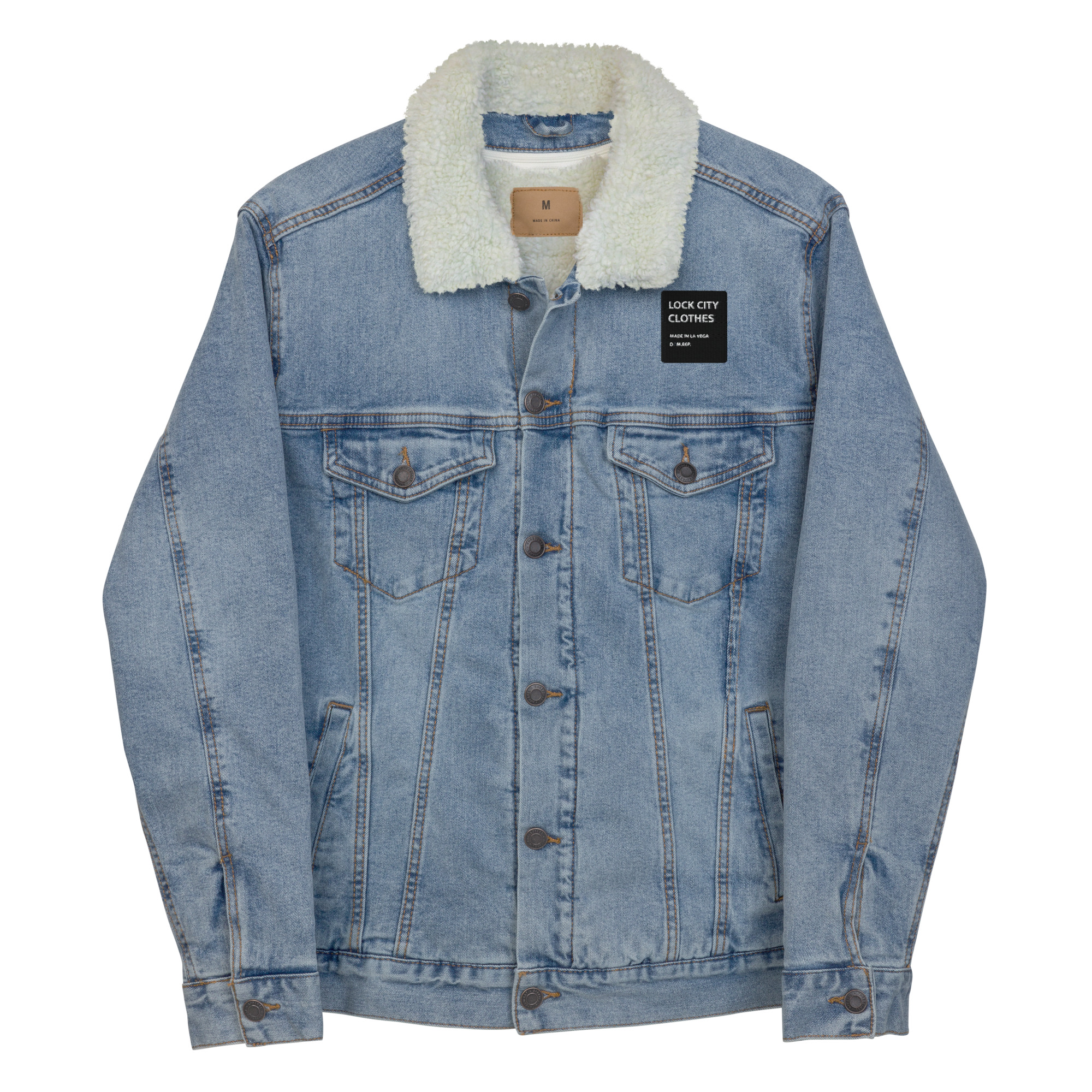 Lock City Clothes Unisex denim sherpa jacket