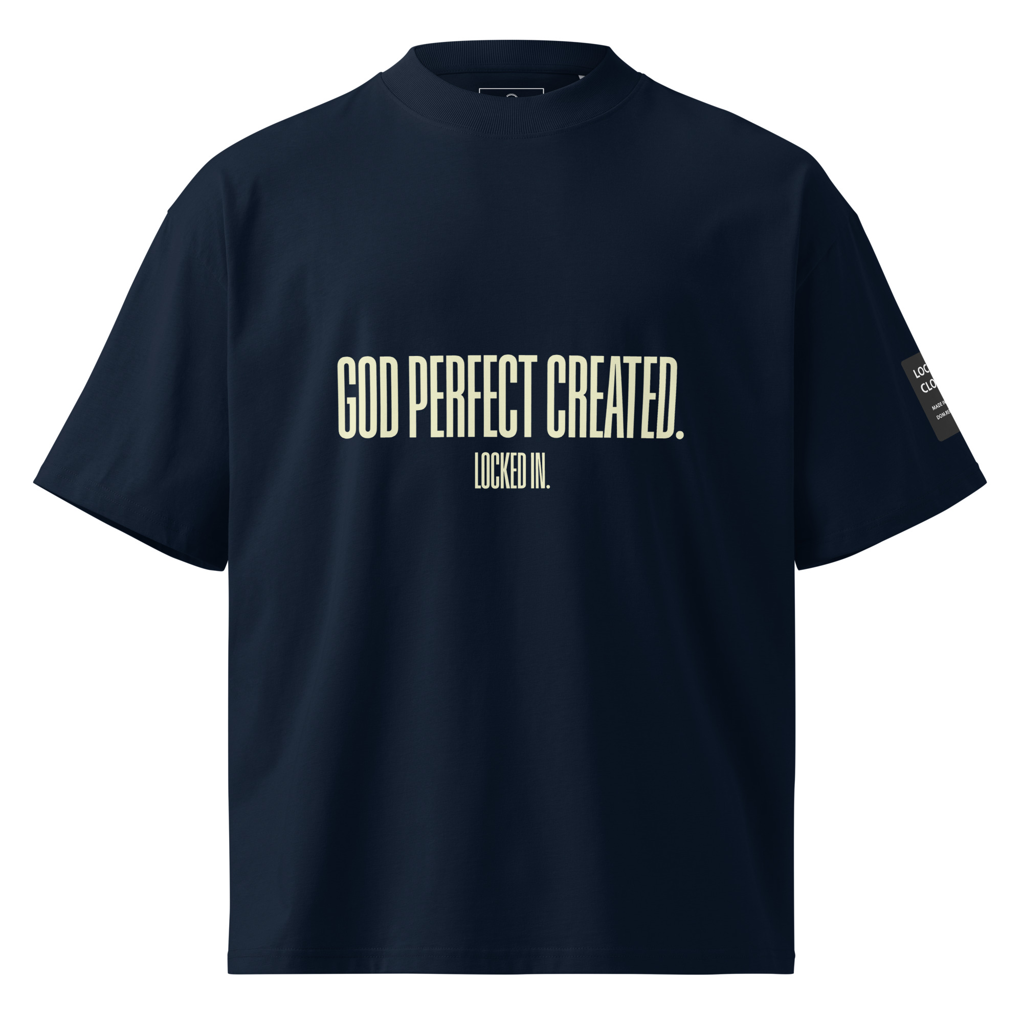 God did Unisex organic oversized high neck t-shirt