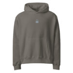 Grey oversized heavyweight hoodie Lock City Clothes minimal neutral design
