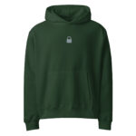 Green oversized heavyweight hoodie Lock City Clothes minimal premium design