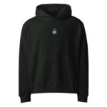 Black oversized heavyweight hoodie Lock City Clothes minimal design