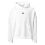 White oversized heavyweight hoodie Lock City Clothes minimal clean design